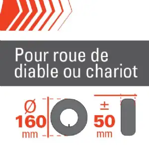 Chambre à air pour roue 6''(160x50mm)