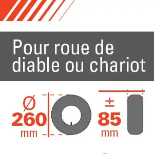 Chambre à air pour roue 10''(260x85mm) 