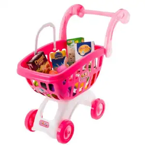 Chariot de courses + fruits / légumes 45pcs