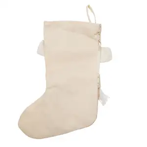 Chaussette dorée de bonhomme de neige (30 x 50 cm)