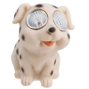 Chien blanc solaire 2 leds 7x10x10cm