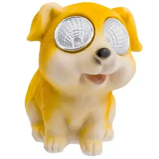 Chien paille solaire 2 leds 7x10x10cm