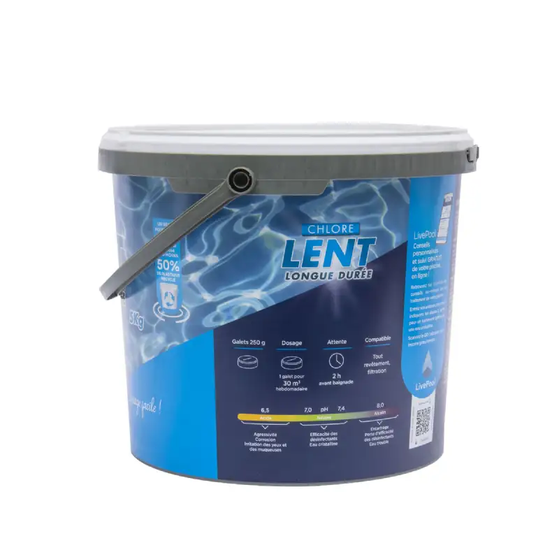 Chlore lent 250g en galet 5 kg 