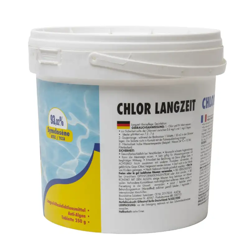 Chlore lent galets 250g en seau de 5 kg