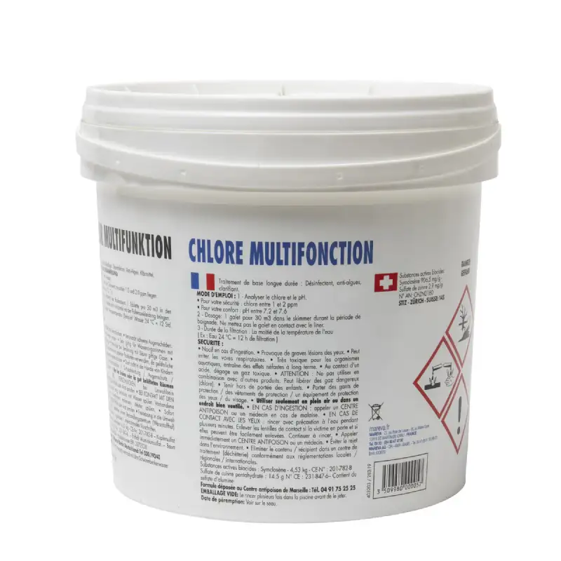 Chlore multifonction 5kg galet de 250g