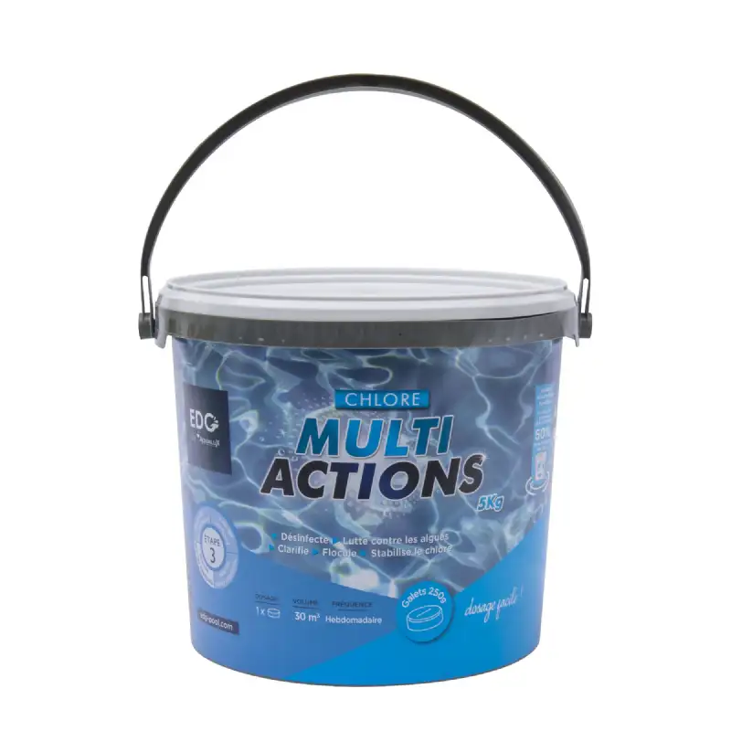 Chlore multiactions 250g galet 5 kg 