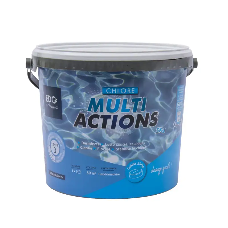 Chlore multiactions 250g galet 5 kg 