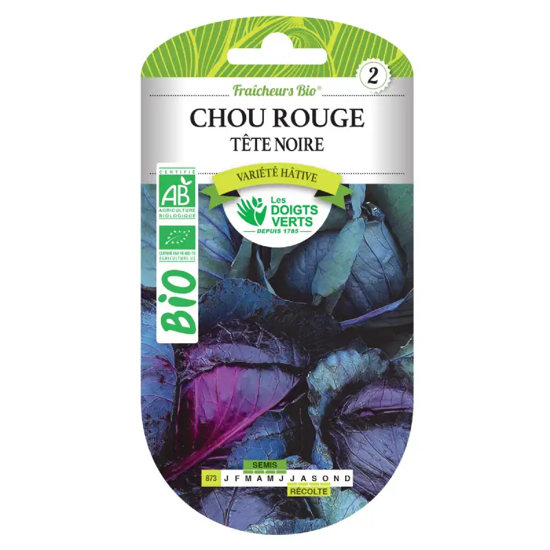 Graines chou rouge tête noire BIO Les Doigts Verts