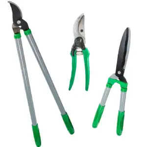 Lot d'outils cisailles, sécateur, taille haie