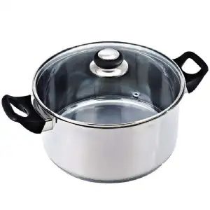 Cocotte inox couvercle en verre Ø 24cm