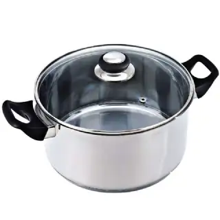 Cocotte inox couvercle en verre Ø 28cm