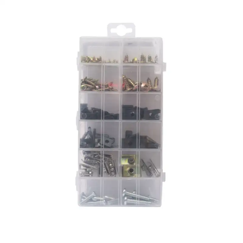 Coffret clips écrous métalliques (170pcs)