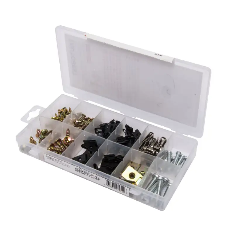 Coffret clips écrous métalliques (170pcs)