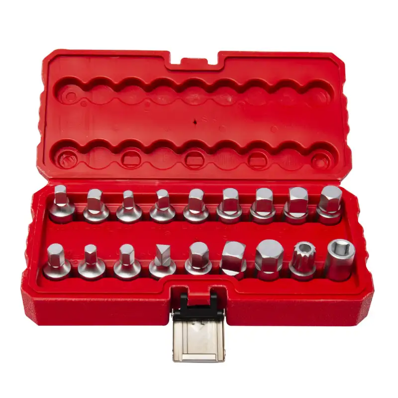 Coffret embouts de vidange carré 3/8” (18pcs )