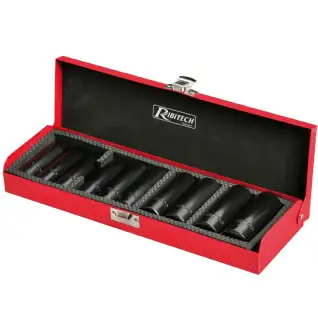 Coffret de 10 douilles hexagonales 6 pans 1/2