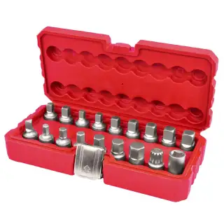 Coffret embouts de vidange carré 3/8” (18pcs )