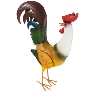 Coq métal tourne la tête 45cm