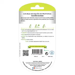 Graines courge musquée Provence BIO Les Doigts Verts