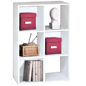 Cube blanc de rangement 6 niches