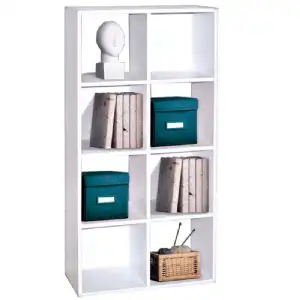 Cube blanc de rangement 8 niches