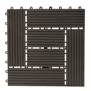 Dalle clipsable 6 lames anthracite 30 x 30 cm (lot de 6)