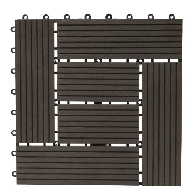 Dalle clipsable 6 lames anthracite 30 x 30 cm (lot de 6)