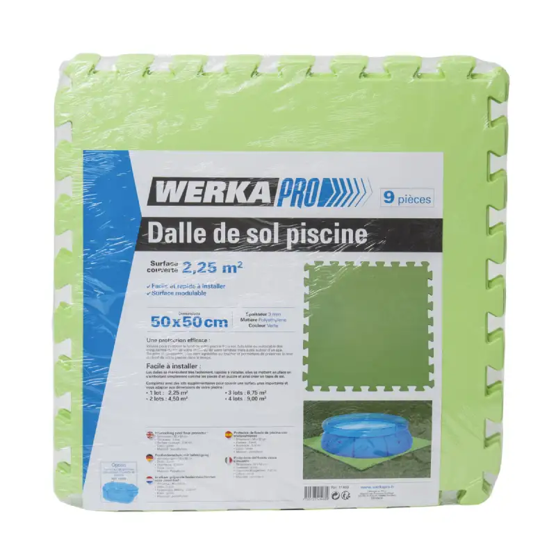 Lot de 9 dalles de sol pour piscine (50x50cm)  WERKA PRO