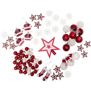 Décoration de sapin rouge (70 pcs)