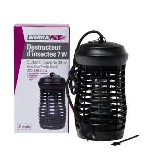 Destructeur d'insectes en plastique noir WERKA PRO