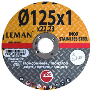 Lot de 5 disques 125 mm spécial inox