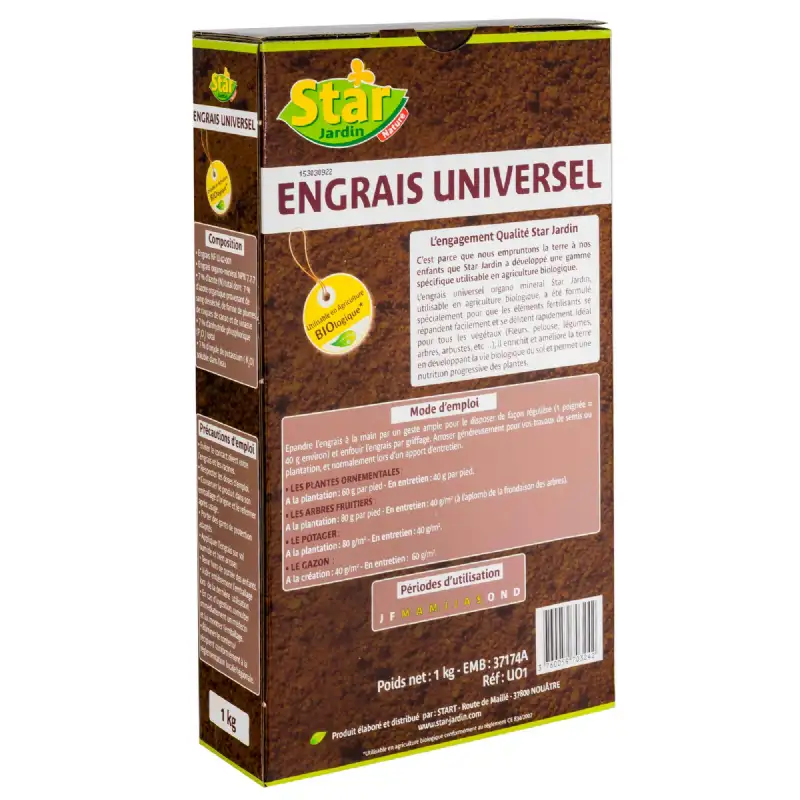 Engrais universel en granulés 1kg Star Jardin