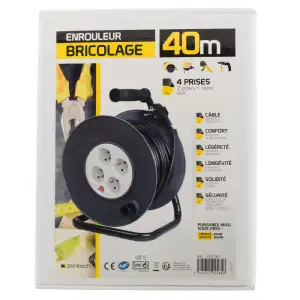 Enrouleur de câble électrique 40m 3x1,5mm