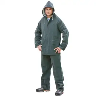 Ensemble de pluie polyester PVC kaki