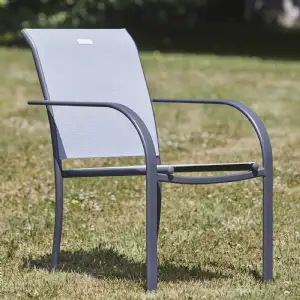 Fauteuil extérieur alu gris perle Ozalide