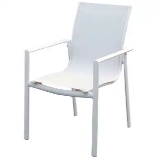 Fauteuil victoria alu et textilène blanc