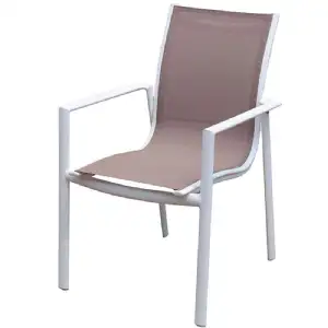 Fauteuil victoria alu et textilène taupe