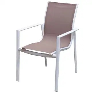 Fauteuil victoria alu et textilène taupe