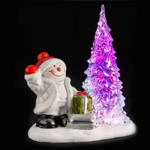 Figurine de noel avec arbre led couleur