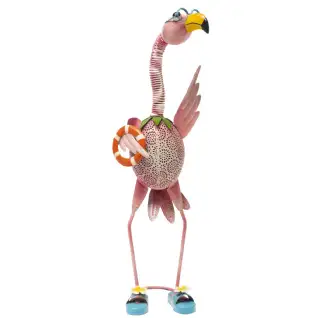 Flamant rose solaire 1 led couleur (H 48,5 cm)