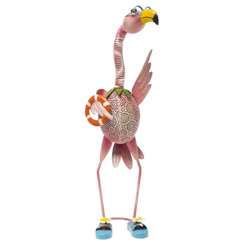 Flamant rose solaire 1 led couleur (H 48,5 cm)