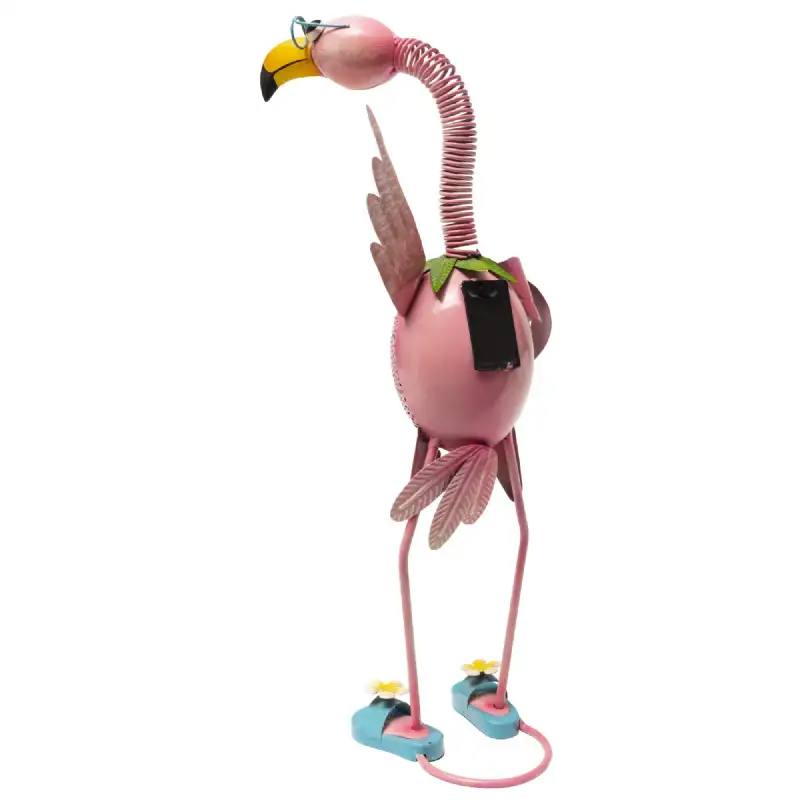 Flamant rose solaire 1 led couleur (H 48,5 cm)