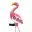 Flamant rose solaire 3 LED blanches