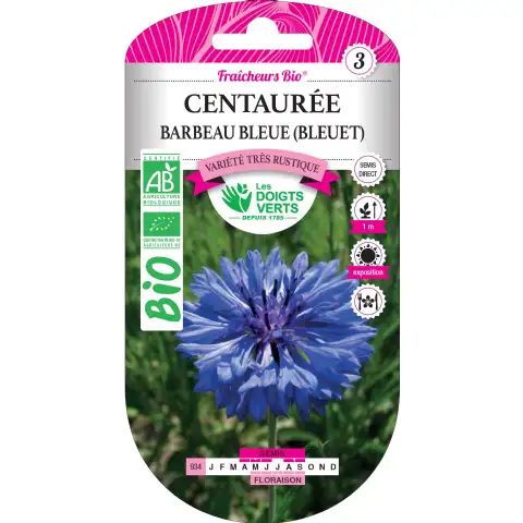 Graines centaurée barbeau bleue (bleuet) BIO Les Doigts Verts