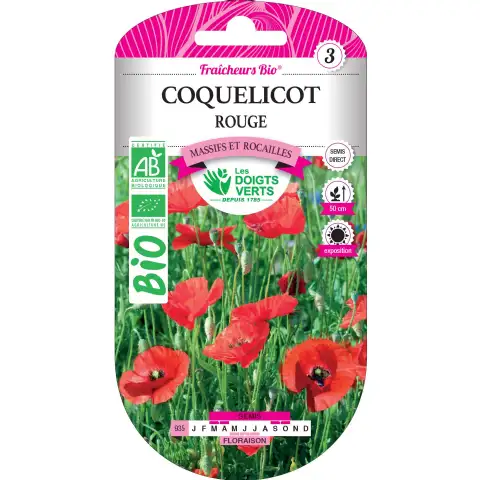 Graines coquelicot rouge BIO Les Doigts Verts