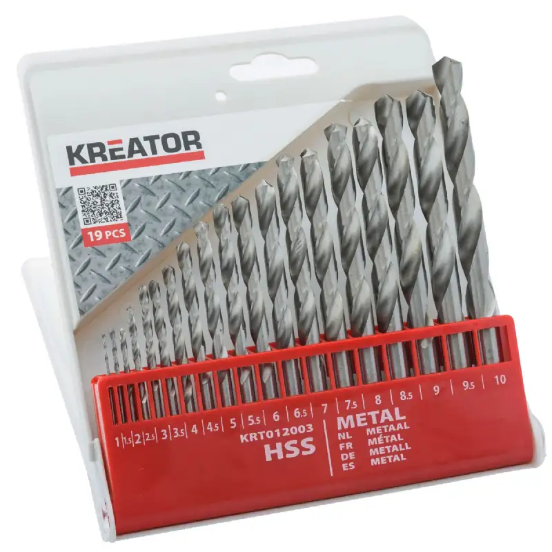 Coffret de 19 forets en métal HSS Kreator 