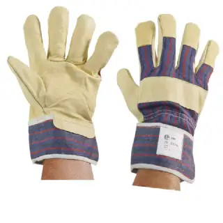 Gants tous travaux  fleur de porc/toile bayadère T10