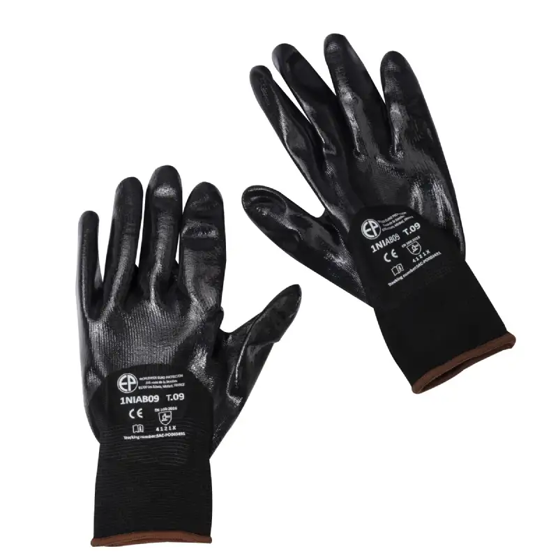 Gants de précision nitrile noir, la paire