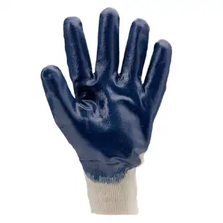 Gants enduction nitrile bleu, la paire