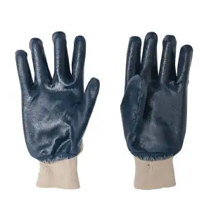 Gants enduction nitrile bleu, la paire