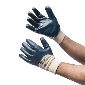 Gants enduction nitrile bleu, la paire